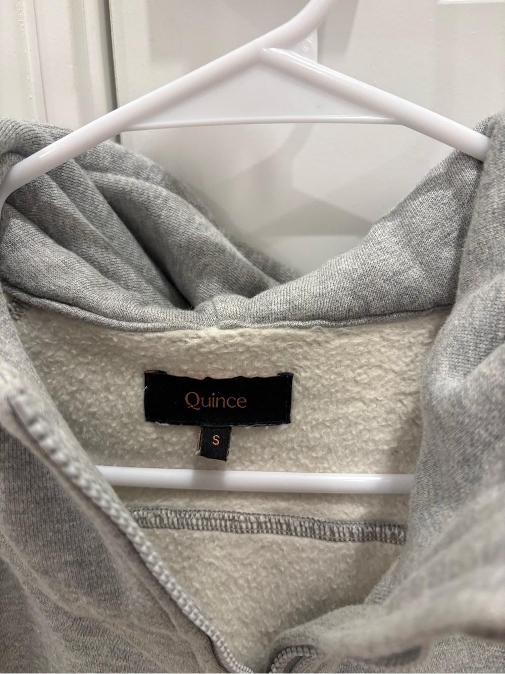 Quince Heavyweight Fleece Cropped Half Zip Hoodie Size Small - Picture 3 of 7